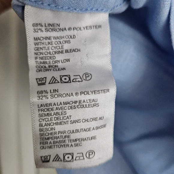 Tommy Bahama Men's Costa Tautira Stretch-Linen Camp Shirt Blue Size Large - Picture 10 of 11